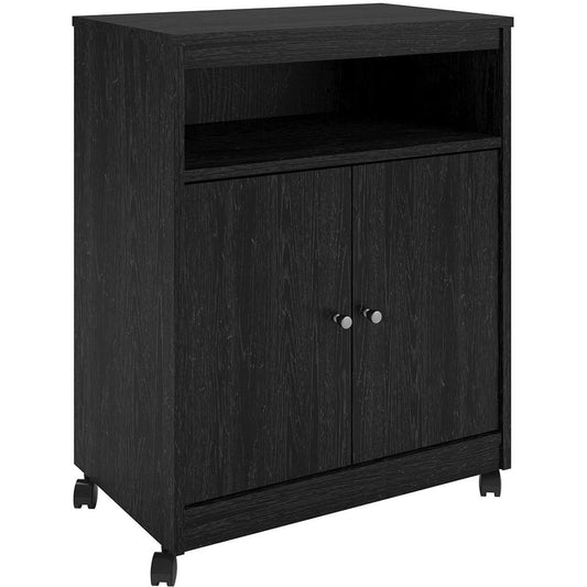 Ameriwood Home Landry Microwave Cart, Black Oak