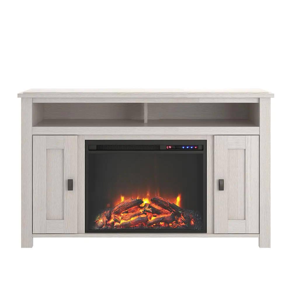 Ameriwood Home Brownwood 47.69 In. Electric Fireplace Tv Console For Tvs Up To 50 In. In Ivory Pine