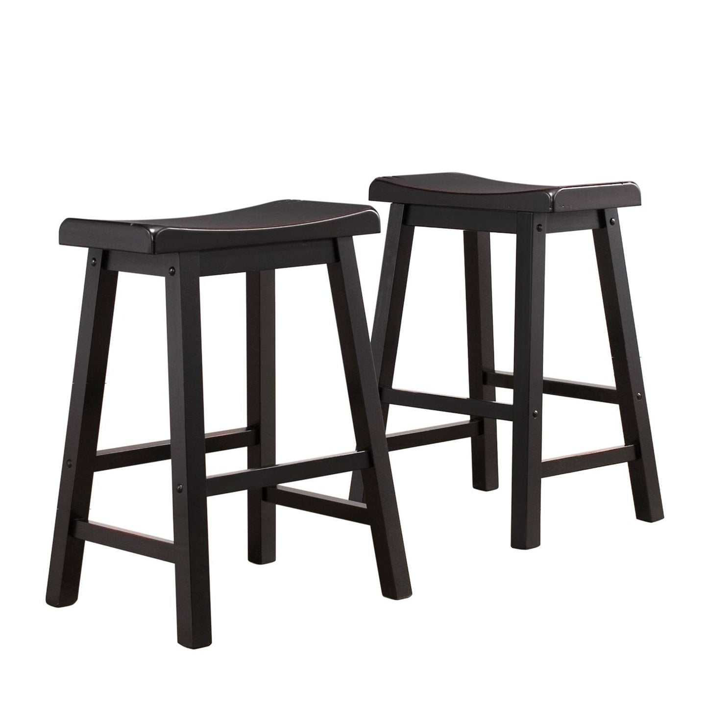 Weston Home 24 In. Saddle Back Stool - Black Sand- Set Of 2