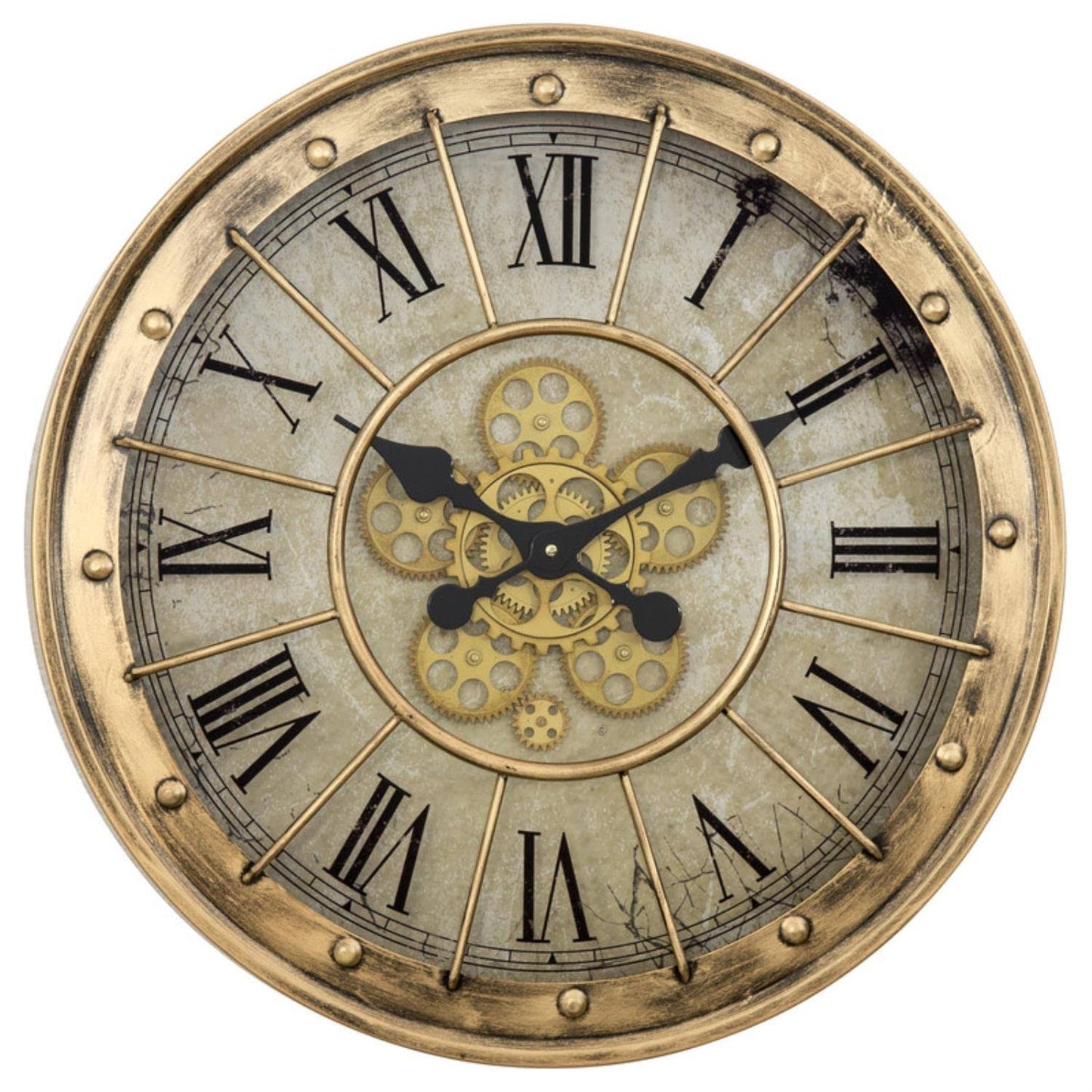 Yosemite Home Decor Gilded Round Gear Clock