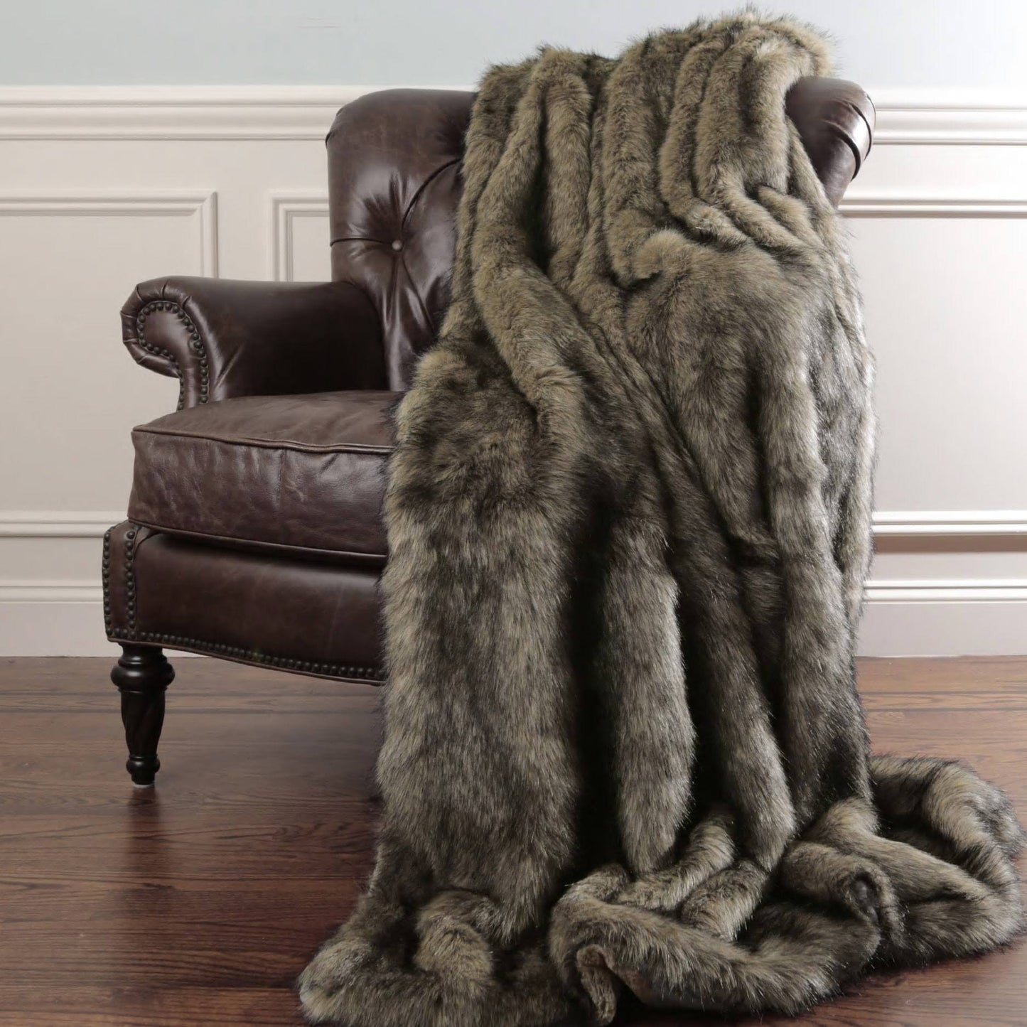 Aurora Home Faux Fur Throw Blanket By Wild Mannered - 58W X 36L - Bleached Fox