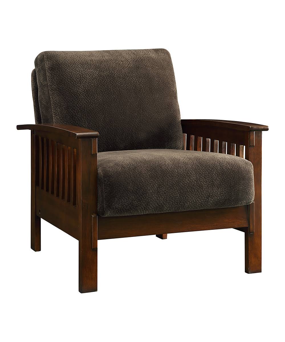 Weston Home Champion Mission-Style Accent Chair, Dark Brown