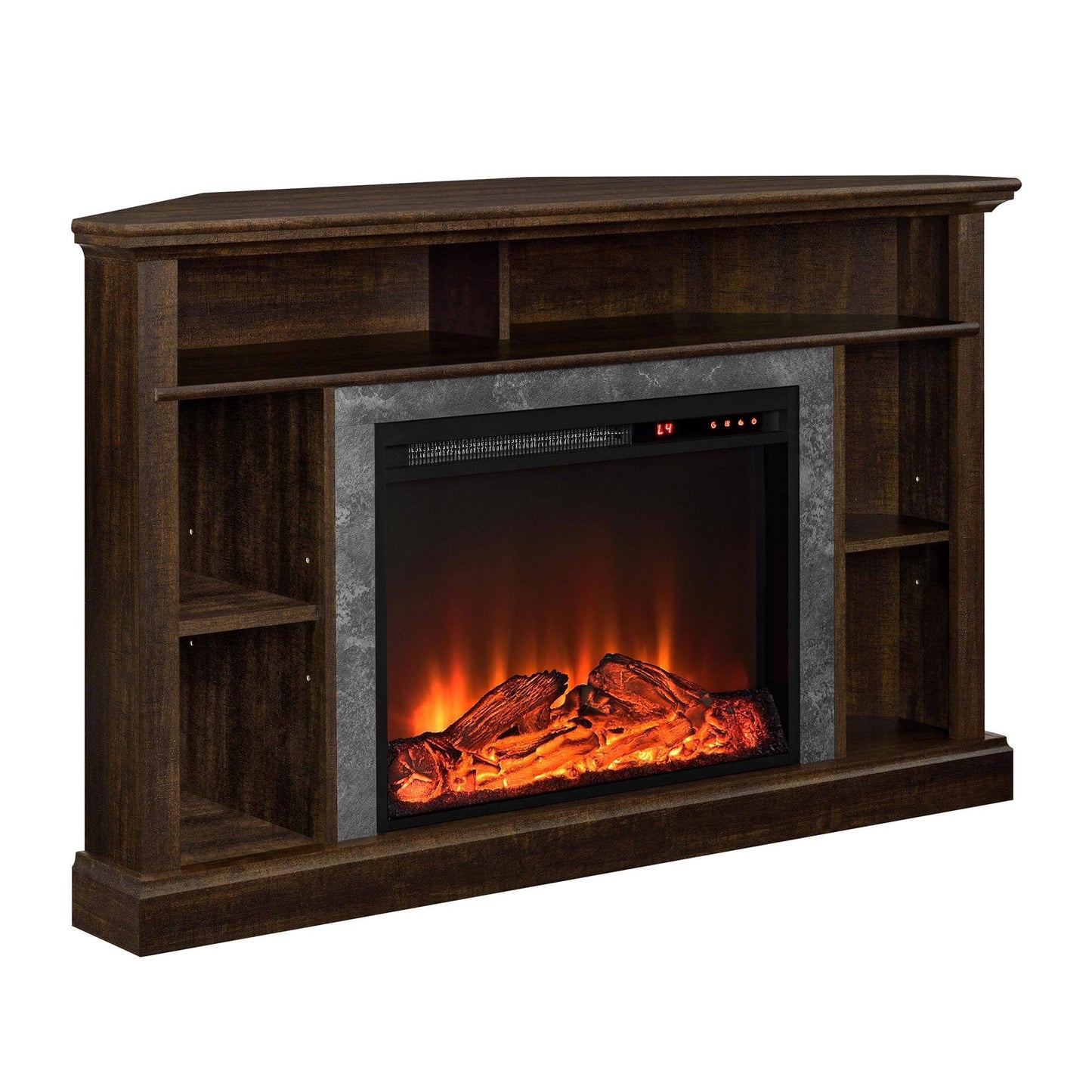 Ameriwood Home Overland Electric Corner Fireplace For Tvs Up To 50 Wide, Espresso