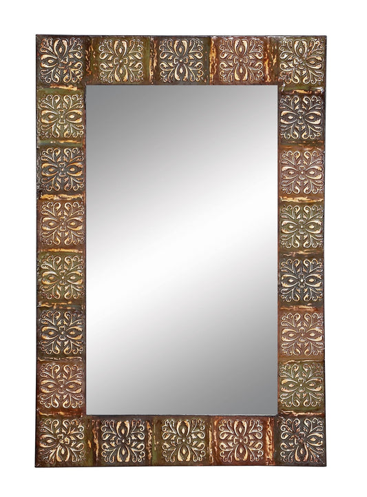 Aspire Home Accents Embossed Metal Frame Wall Mirror