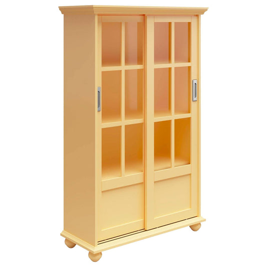 Ameriwood Home Aaron Lane Bookcase With Sliding Glass Doors Blue