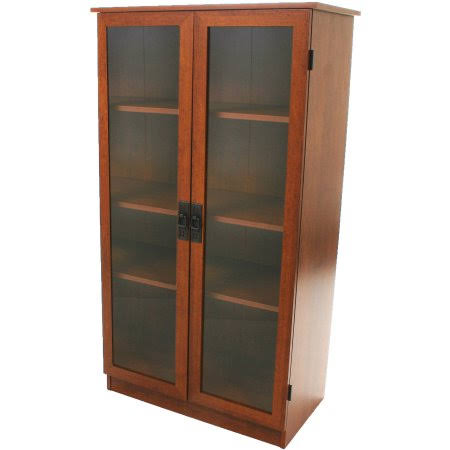 Ameriwood Home 4-Shelf Glass Door Barrister Bookcase In Cherry - 34825