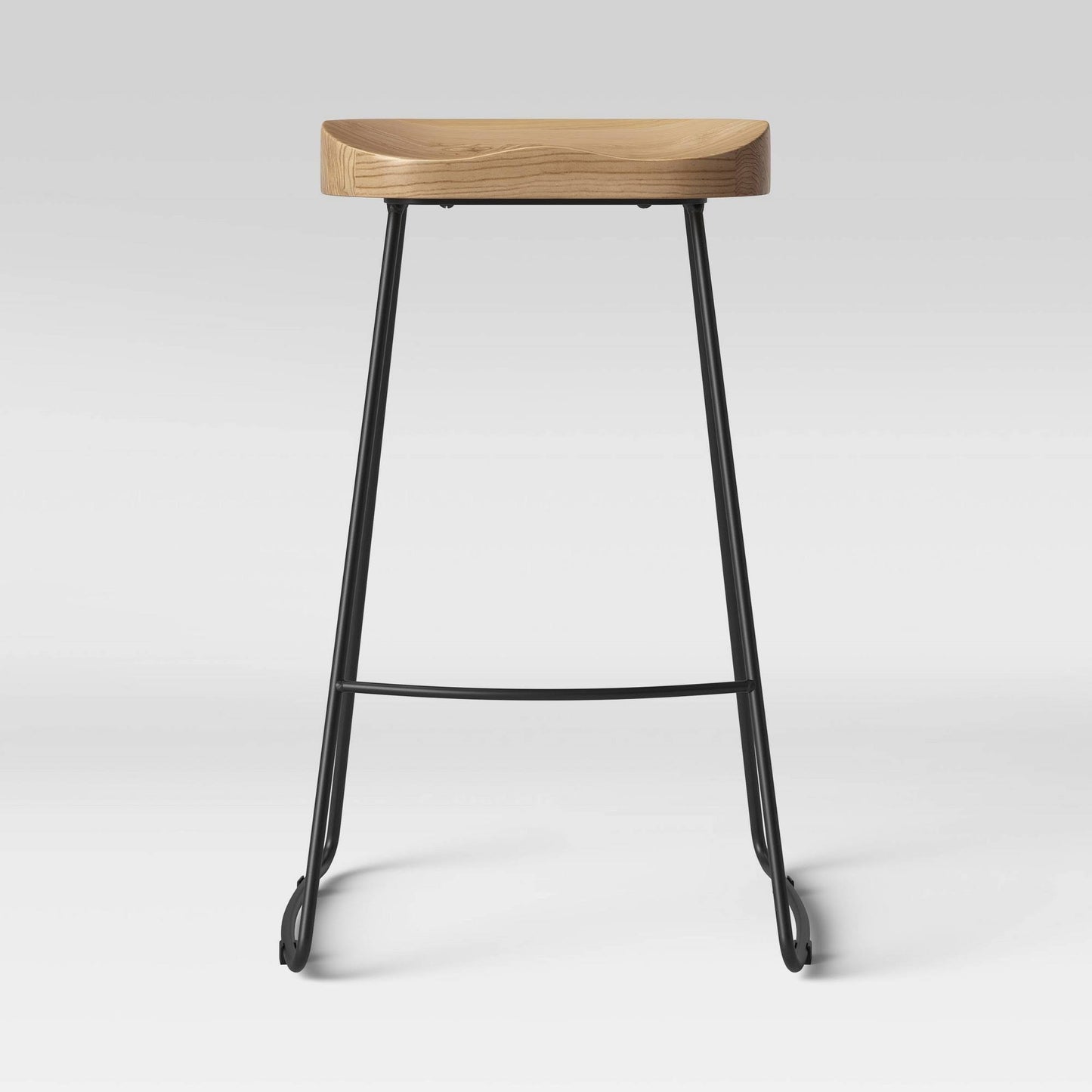 Wbdeals Hull Low Back Barstool Wood/Metal In Matte Black