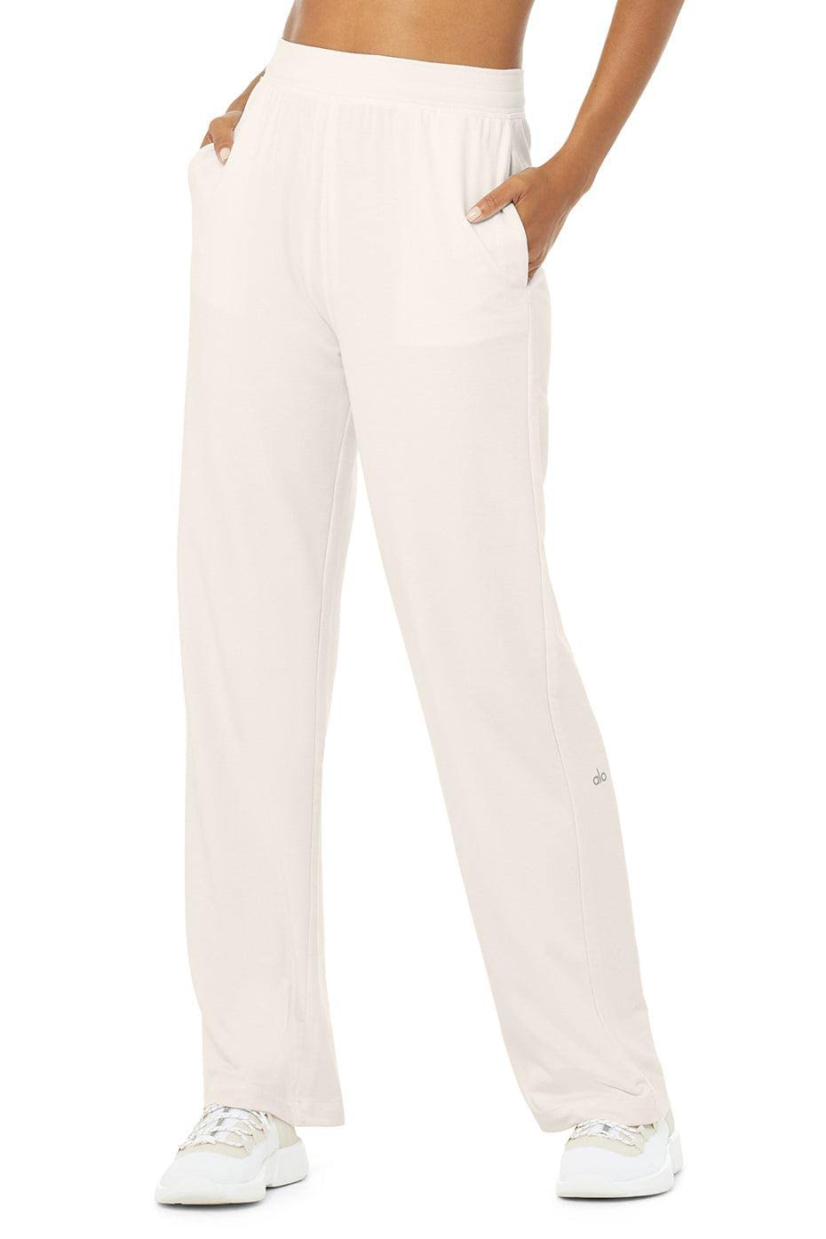 Alo Yoga | High-Waist Dreamy Wide Leg Pants In Ivory, Size: 2xs