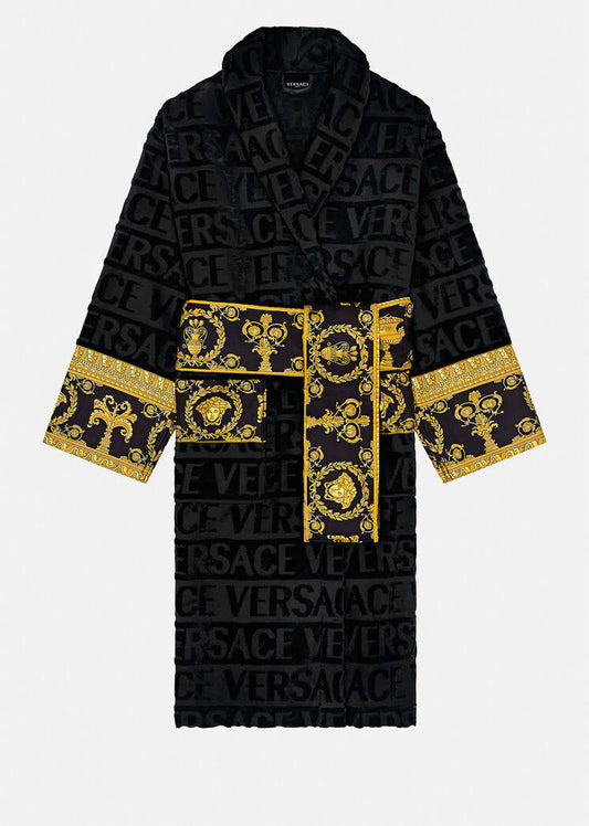 Versace Home Customizable I Baroque Bathrobe, Black, M