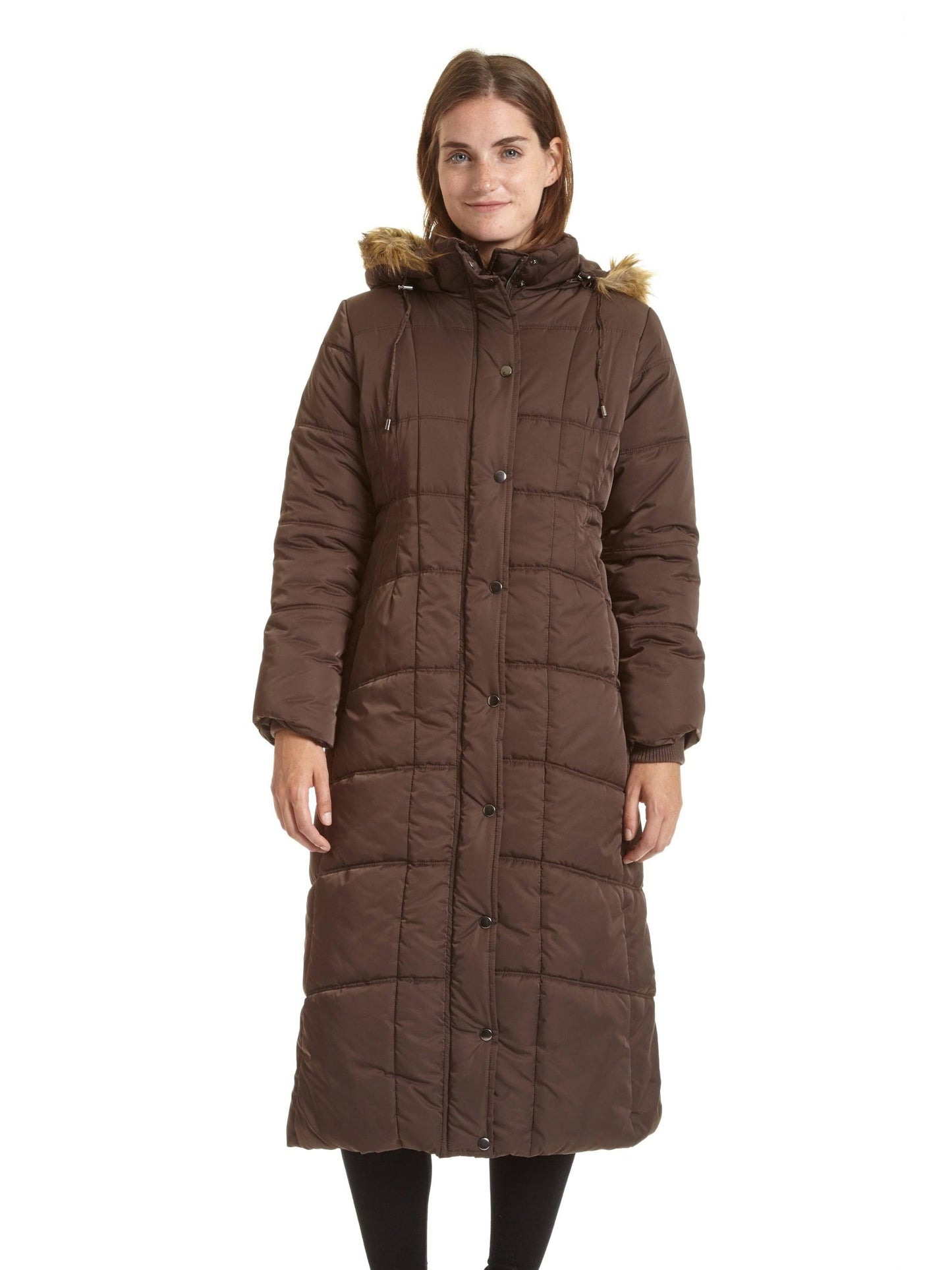 Women s Excelled Hooded Long Puffer Coat, Size Xl, Black