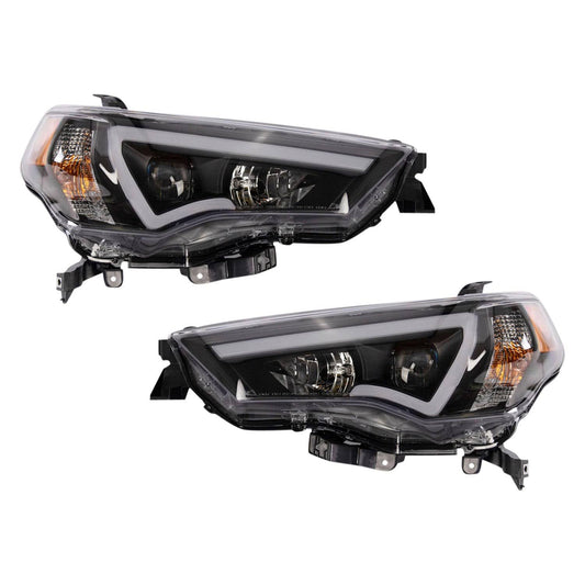 Trq Hla90342 Black Led Drl Bar Projector Headlights