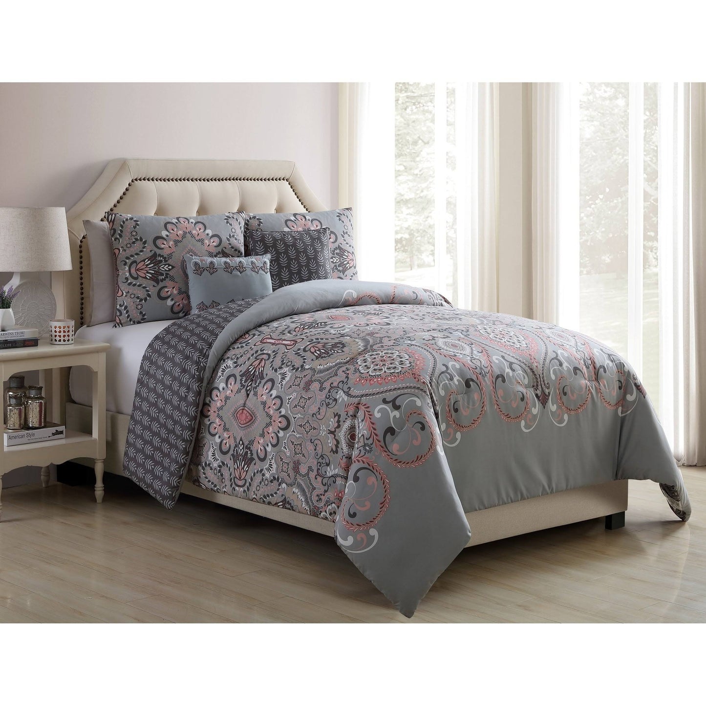 Vcny Home Amherst Reversible Comforter Set - King - Aqua