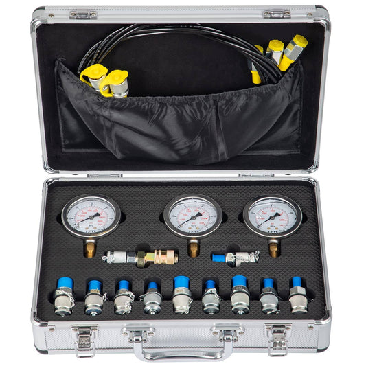 Vevor Hydraulic Pressure Test Kit, 25/40/60mpa/11couplings, Excavator Parts Hydraulic Tester Coupling Hydraulic Pressure Gauge Kit For Excavator