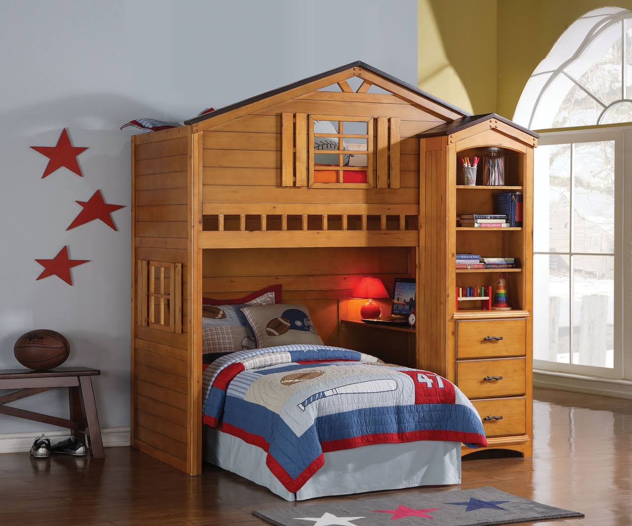 Tree House Loft Bed Rustic Oak 10160