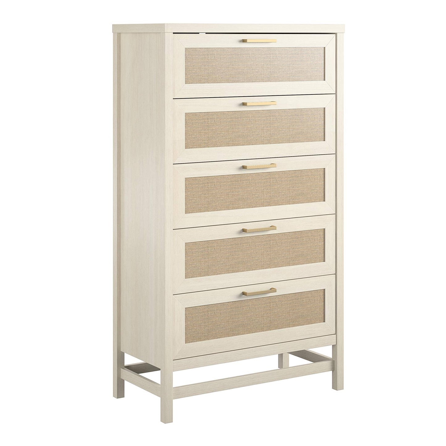 Ameriwood Home Lennon 5-Drawer Dresser Ivory Oak