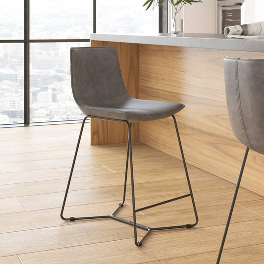 Allmodern Holt Stool (Set Of 2) Seat Height: Bar Stool (29.5 Seat Height), Upholstery: Smoke