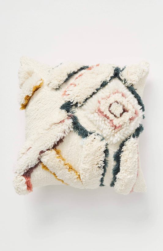 Anthropologie Home Tufted Lula Square Pillow - 18 In.