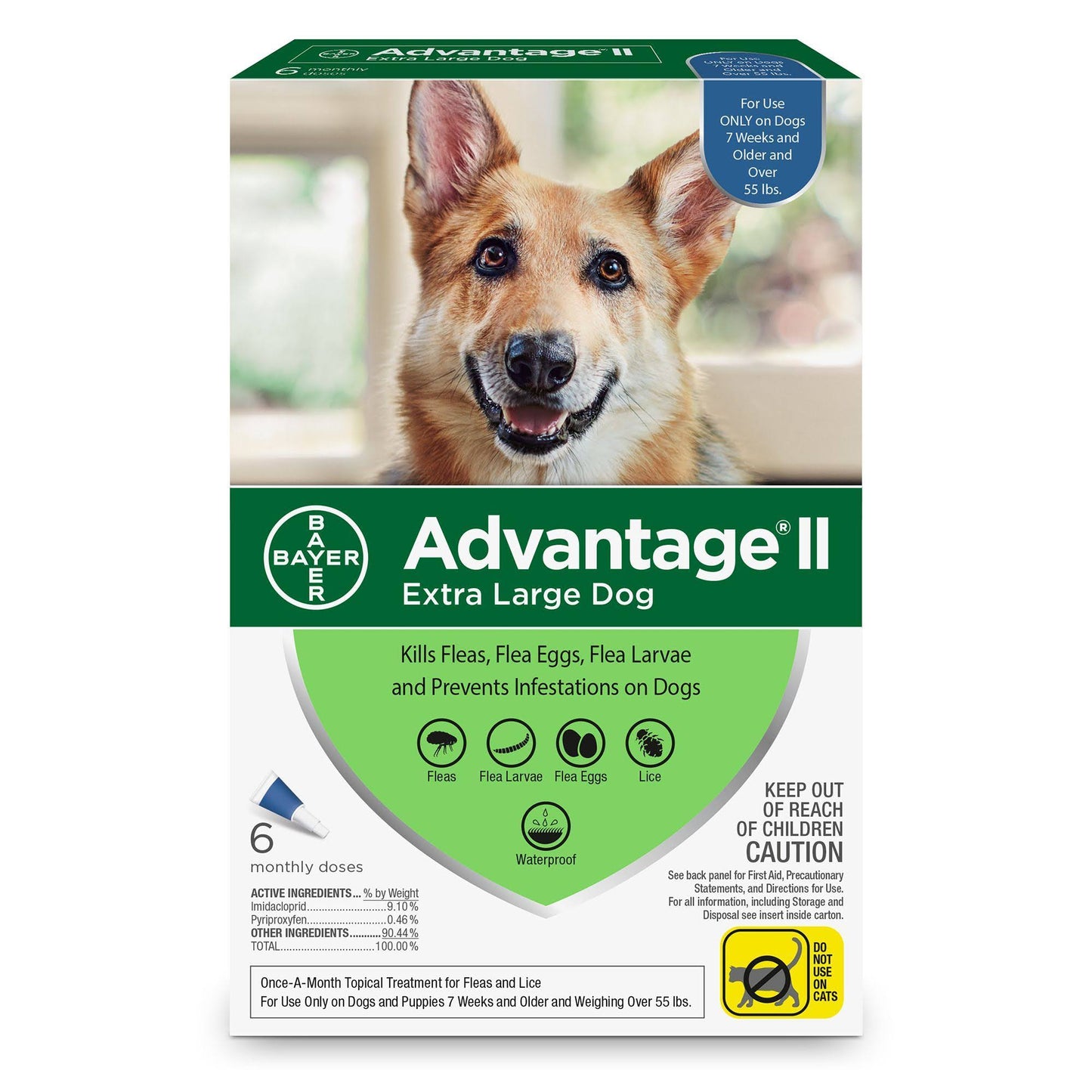 Advantage Ii Flea And Lice Topical Monthly Treatment For Extra Large Dogs - 6 Count