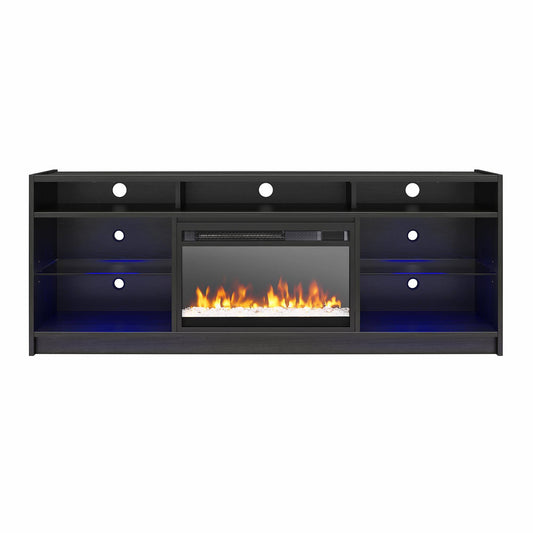 Ameriwood Home Luna Fireplace Tv Stand For Tvs Up To 65 In Black Oak