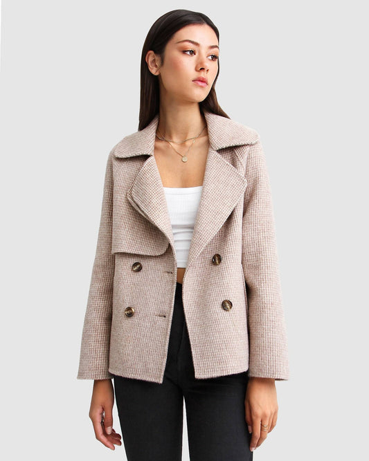 Belle & Bloom I m Yours Wool Blend Peacoat - Blush