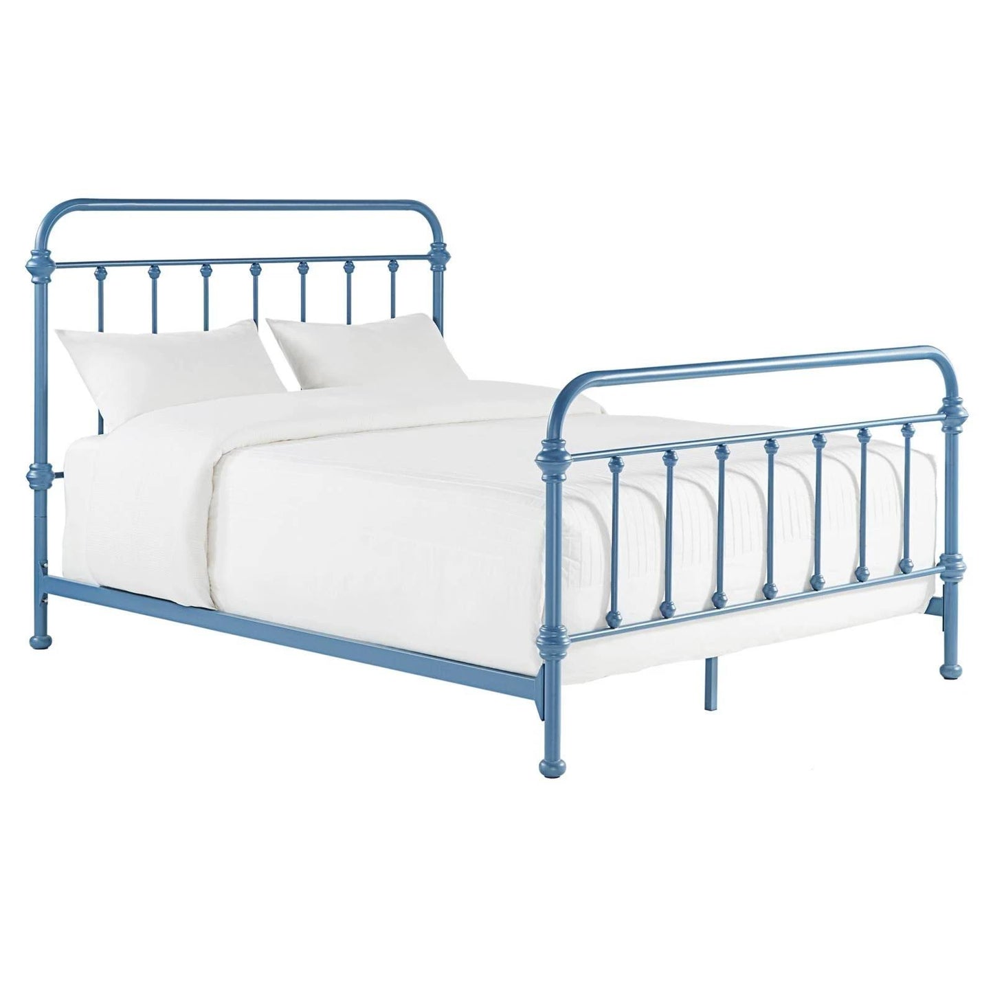 Weston Home Nottingham Metal Twin Bed, Blue Steel