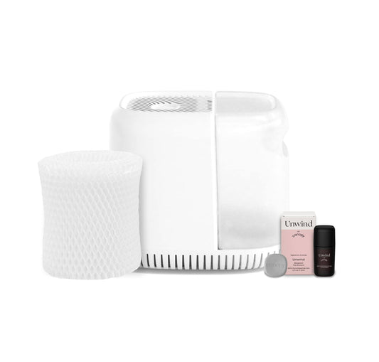 Bedside Humidifier White - For Hydrated Skin. Alleviate Cold, Flu And Allergy Symptoms