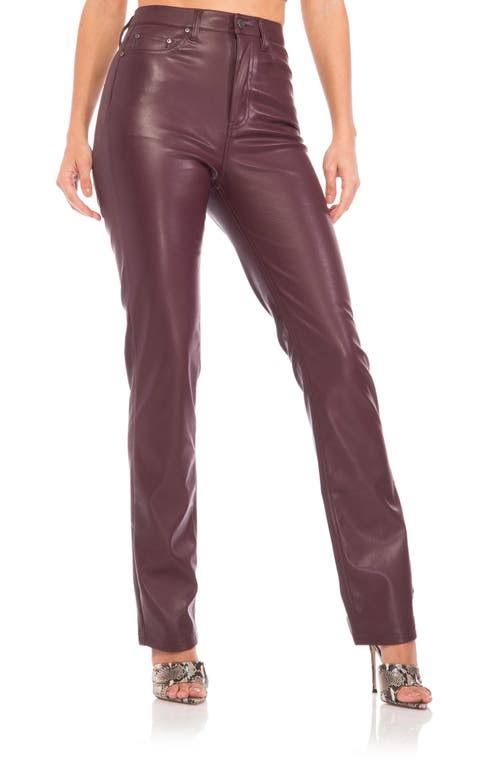 Afrm Heston Faux Leather Straight Leg Pants In Port Royale At Nordstrom, Size 29