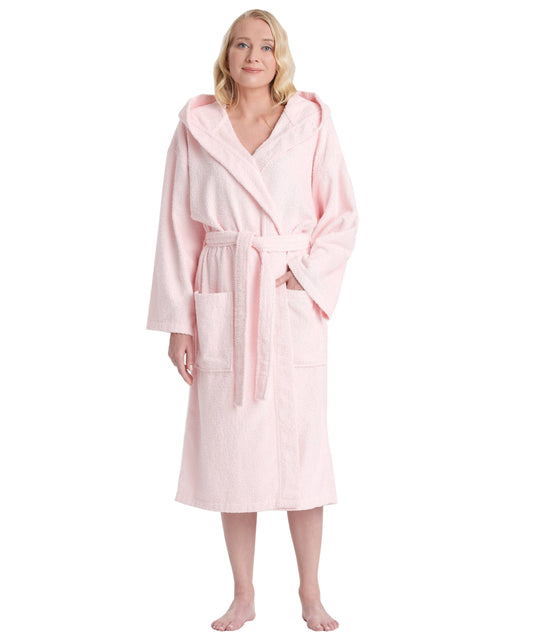 Arus Hooded Full Ankle Length Premium Fleece Bathrobe - Plum