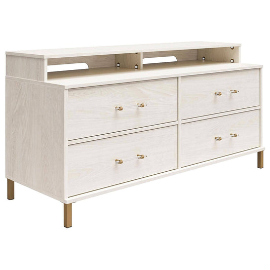 Ameriwood Home Kalissa Media Dresser For Tvs Up To 50, White Oak