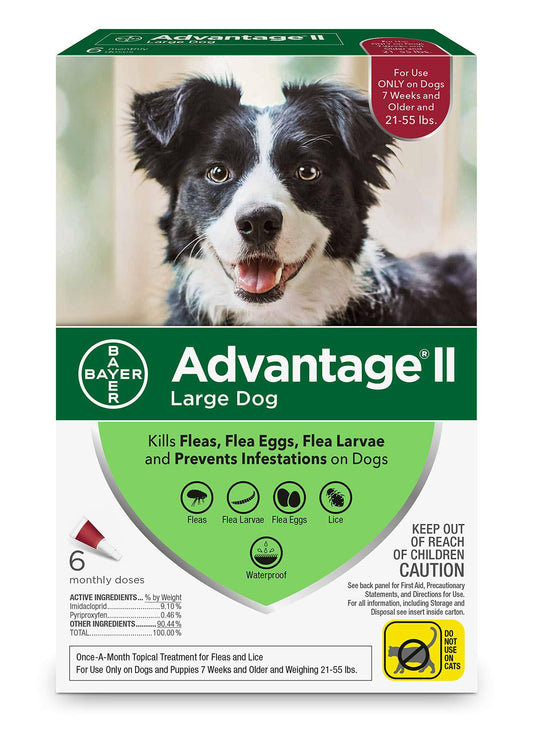 Advantage Ii Flea Treatment For Large Dogs 21-55 Lbs 6-Pack