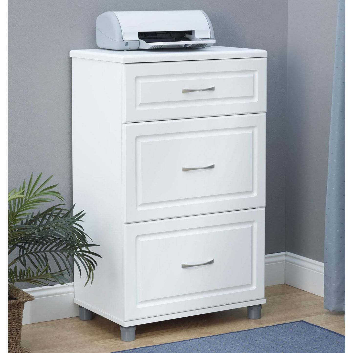 Ameriwood Home System Build Kendall 3-Drawer Storage Cabinet, White