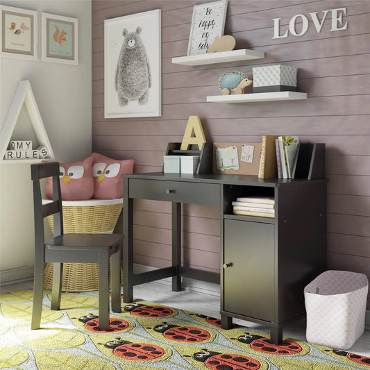 Ameriwood Home Abigail Kids Desk With Chair, Black