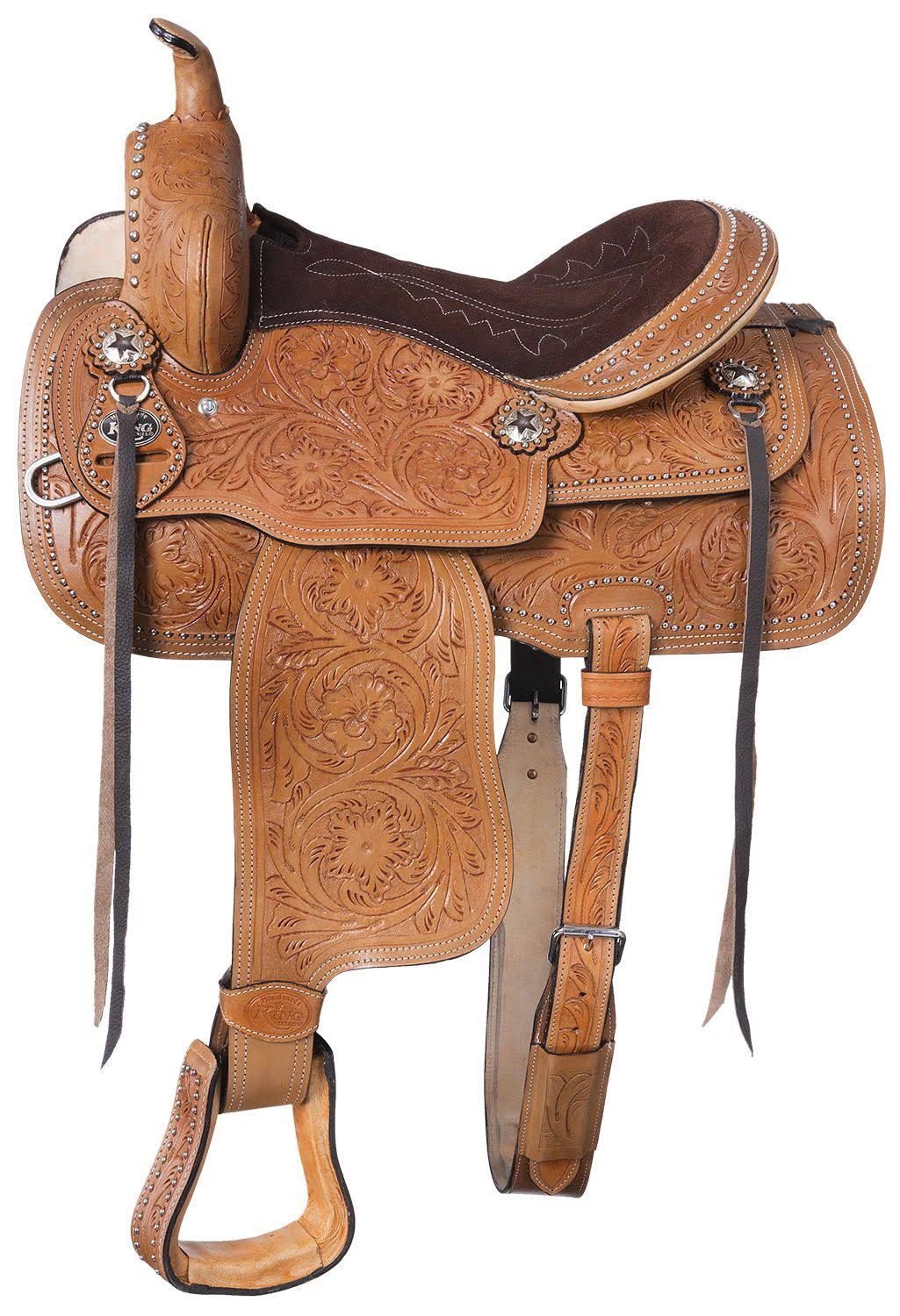 Tough-1 Horse Tack, 13 Dark Oil Braden Trail Saddle