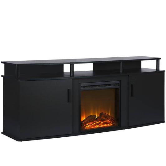 Ameriwood Home Carson Electric Fireplace Tv Console For Tvs Up To 70, Black