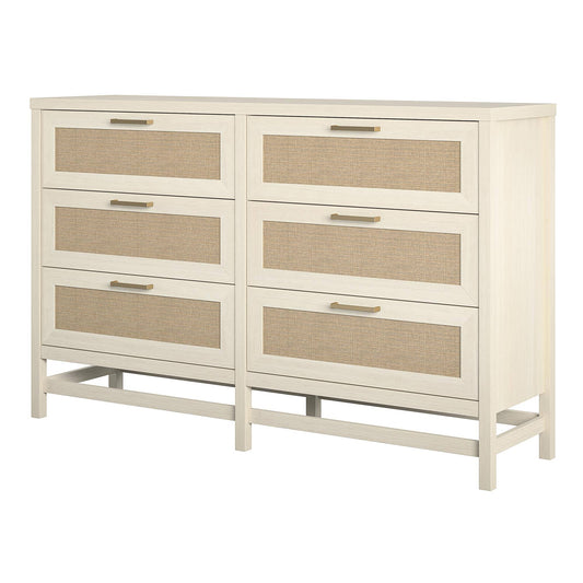 Ameriwood Home Lennon 6-Drawer Dresser Ivory Oak