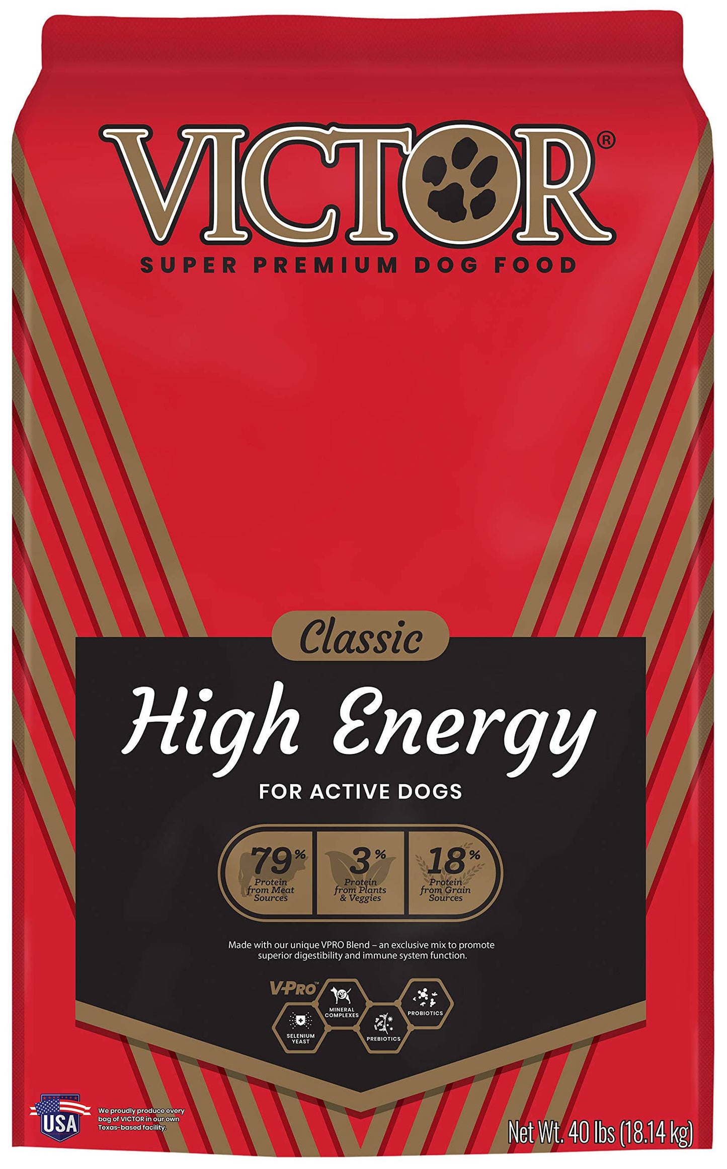 Victor High Energy Dry Dog Food 40 Lb