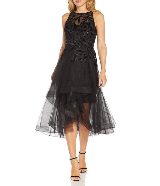 Adrianna Papell High-Low Cocktail Dress, 10 / Black