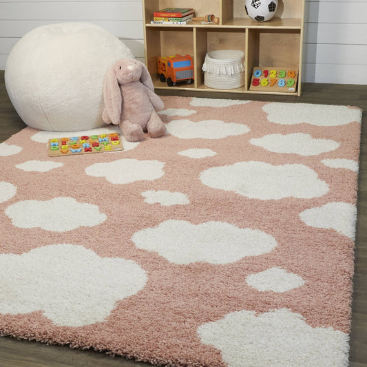 Balta Home Mod-Tod Clouds Kids Shag Area Rug - 3 11 X 5 7 - Blue