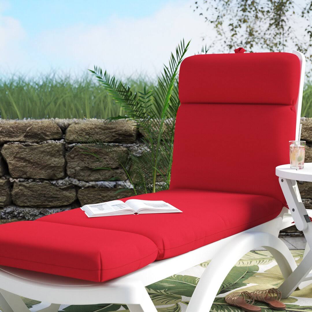 Beachcrest Home Outdoor Sunbrella Chaise Lounge Cushion, Red