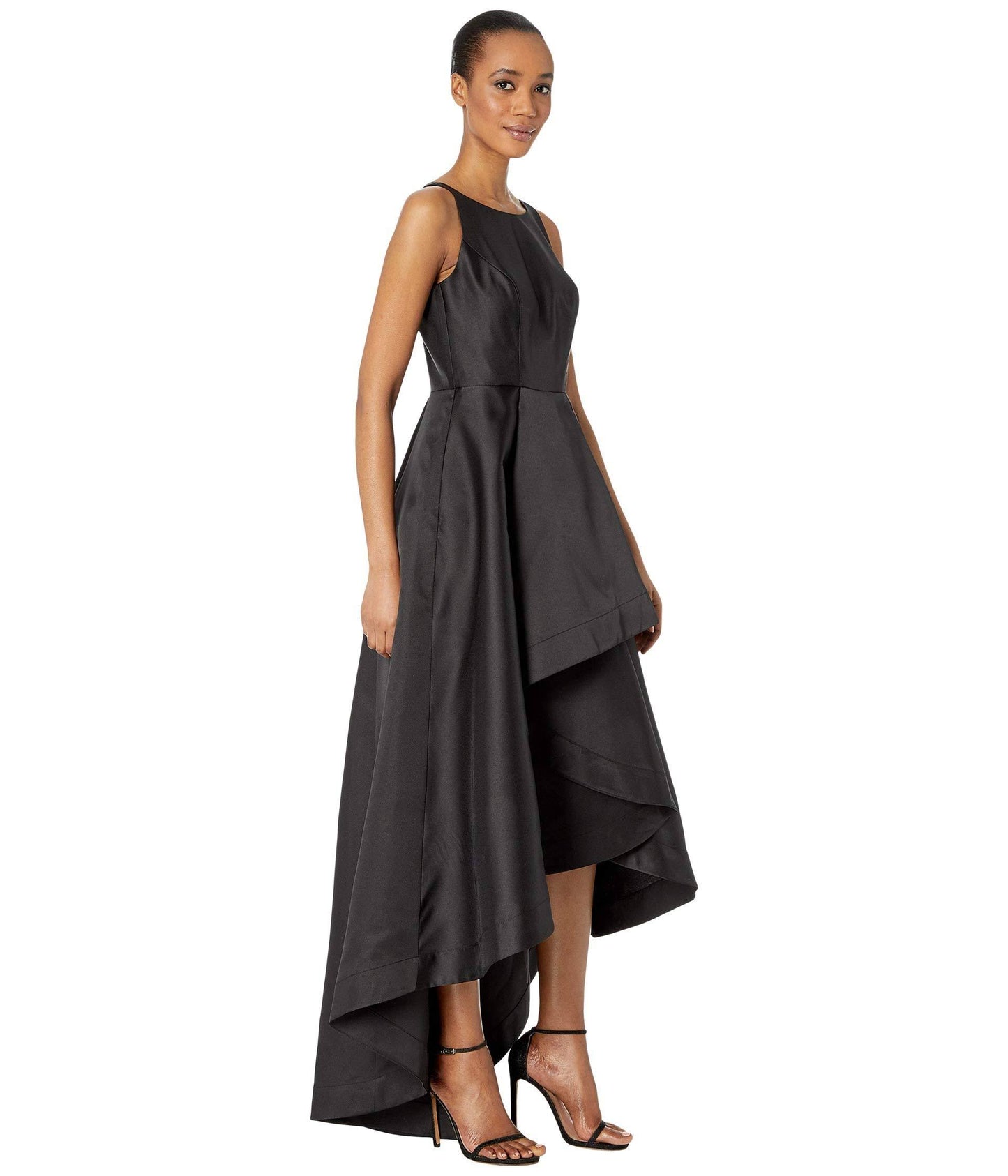 Adrianna Papell High-Low Mikado Gown Midnight Size 12