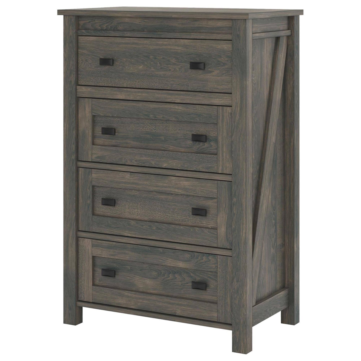 Ameriwood Home Farmington 4 Drawer Dresser, Weathered Oak