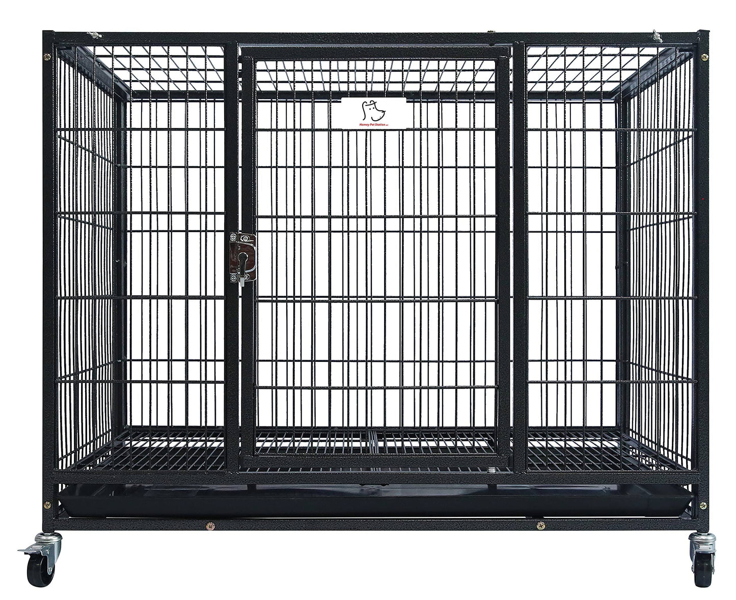 37 Homey Pet Heavy Duty Metal Open Top Cage W/ Floor Grid Casters And Tray