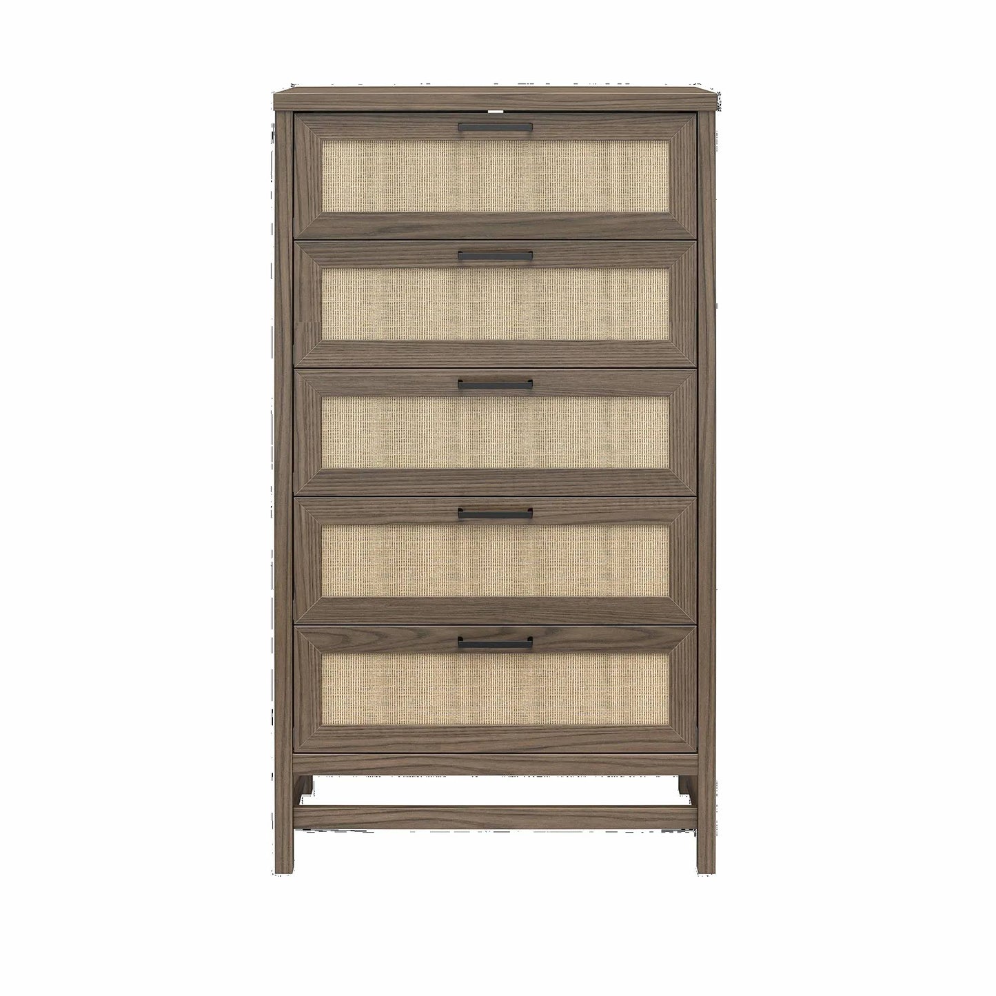 Ameriwood Home Lennon 5-Drawer Dresser Medium Brown