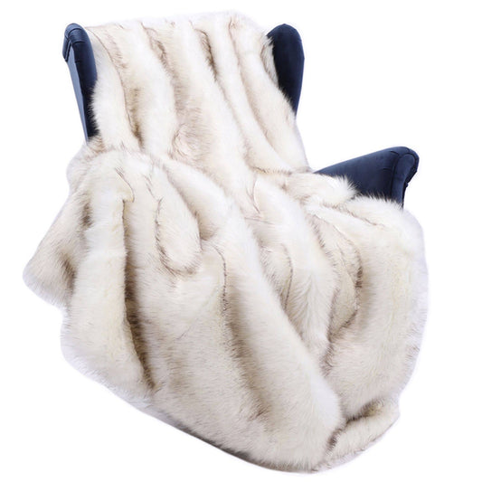 Battilo Home Brown Faux Fur Throw Blanket For Bed, Large Fall Fur Blanket Twin