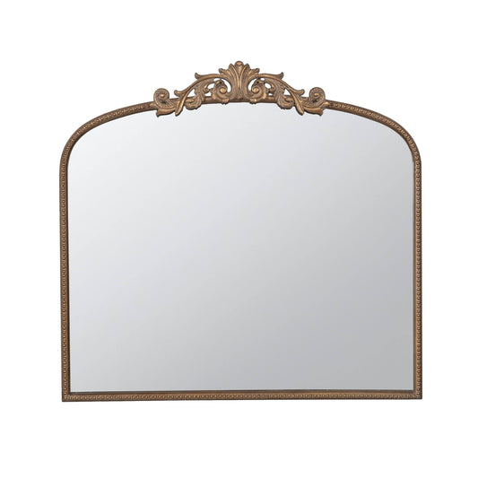 A&B Home Arched Vertical Mirror With Gold Metal Frame 40X31