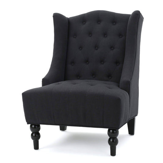 Adriana High-Back Fabric Club Chair, Dark Charcoal