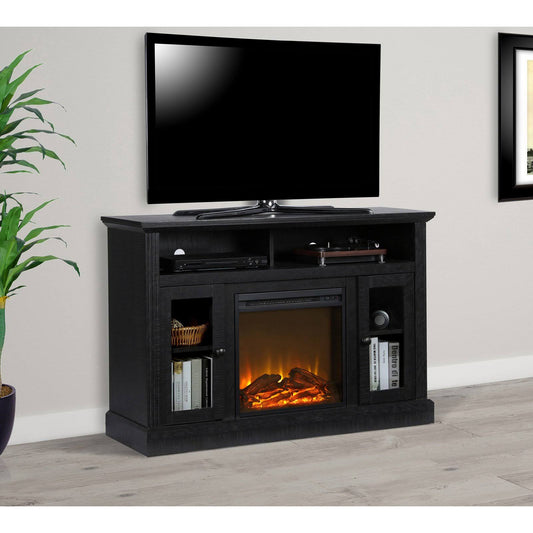 Ameriwood Home Chicago Fireplace Tv Console For Tvs Up To 50 Inch, Black