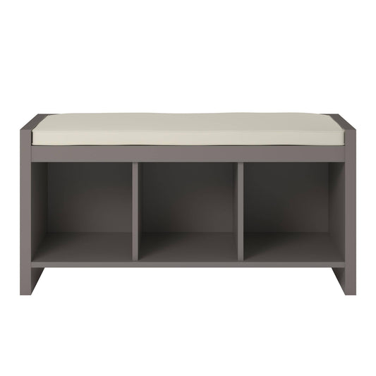 Ameriwood Home Penelope Entryway Storage Bench With Cushion Taupe