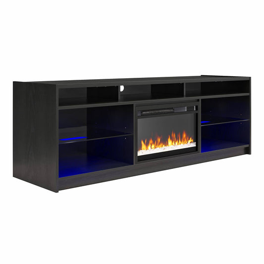 Ameriwood Home Luna Fireplace Tv Stand For Tvs Up To 75 In Black Oak