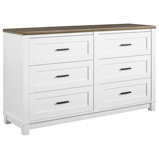 Ameriwood Home Chapel Hill 6 Drawer Dresser In White